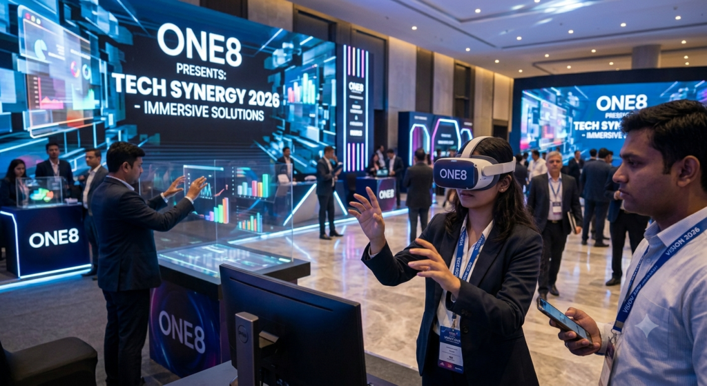 Immersive technology and AR integration at a Kolkata corporate conference.